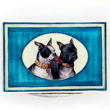 Rare Silver and Enamel Snuffbox with Enamelled Portrait of  Boston Terriers
