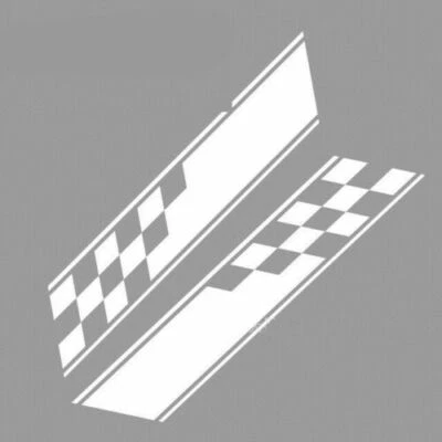 2x Racing Plaid Hood Side Door Fender Stripes Decal Stickers for Car Truck SUV - Image 1 of 4