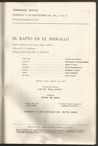 Programa Teatro Colón Ópera V Parlaghy A Rothenberger 1961 - Imagen 1 de 1