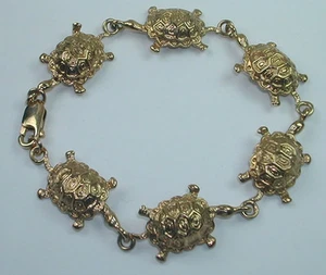 bracelet With Turtles Sterling Silver Vermeil Beach Wedding - Picture 1 of 1