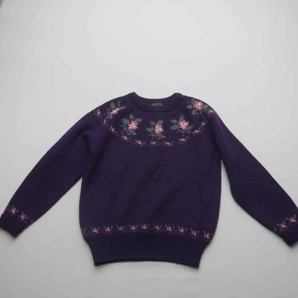 Винтажный женский шерстяной свитер Charter Club средний цветочный узор коттеджкор - Изображение 1 из 4