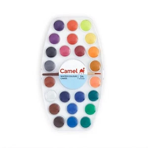 Camel Student Water Color Cake Set,24 Shades, Multicolor - Picture 1 of 7