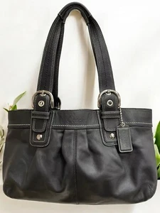 Coach SOHO Leather Shoulder Bag Handbag Black COA F13732 Excellent Cond - Picture 1 of 8