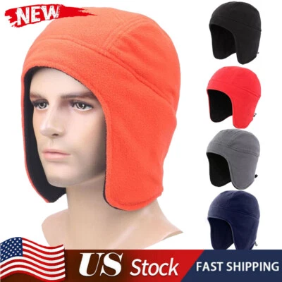 Winter Windproof Fleece Hat with Ear Flaps for Men Women Skiing Snow Warm Beanie - Image 1 of 4