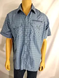 Camisa de pesca informal REEL LEGENDS para hombre grande azul blanco a cuadros poliéster a cuadros - Imagen 1 de 10