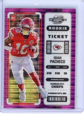 Isiah Pacheco 2022 Panini Contenders Optic Purple Pulsar Prizm RC 23/26 Chiefs
