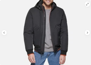 Tommy Hilfiger Men’s Performance Bomber W/HOOD Jacket (Black MEDIUM )NWT - Picture 1 of 6
