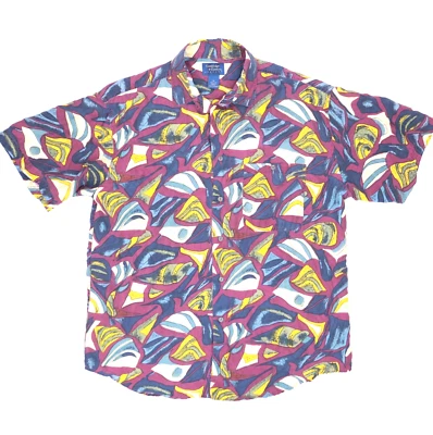 Vintage Cambridge Classics Shirt Men's Medium Psychedelic Multicolor 100% Silk - Image 1 of 4