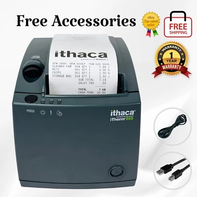 TransAct Ithaca iTherm 280 Thermal POS Receipt Printer USB Autocutter 280-USB-DG - Image 1 of 4