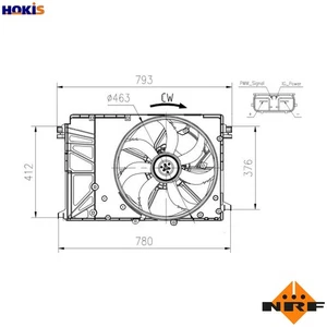FAN ENGINE COOLING 47932 FOR M20A-FKS 2.0L A25A-FKS 2.5L 2AR-FE 2.5L 4cyl 3.5L - Picture 1 of 9