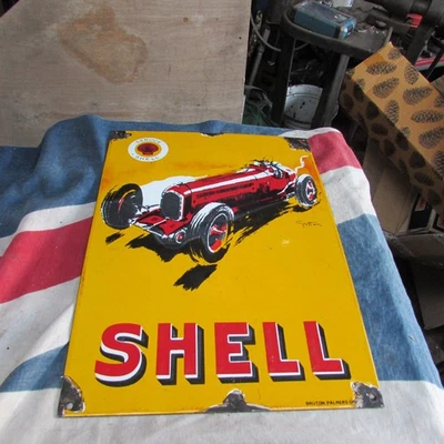 SHELL HOT ROD Garage Advertising Metal Enamel Sign HEAVY - Image 1 of 4