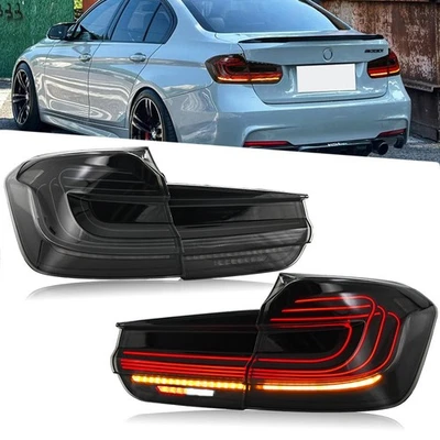 Fit BMW 3 Series F30 2013-2018 Rear Lamps Sequential Pair LED GTS Tail Lights - Image 1 of 4