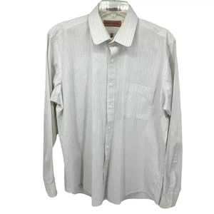 Henry Grethel Herren Langarm Hemd Vintage Größe 16,5 34/35 weiß gestreift - Bild 1 von 17