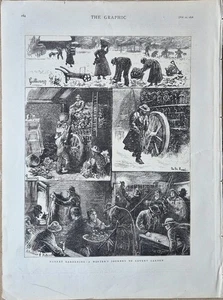 RARA XILOGRAFIA ORIGINALE, 1876, MARKET GARDENING - UN VIAGGIO D'INVERNO AL GIARDINO DEL CONVENTO - Foto 1 di 1