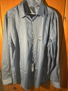 NWT Van Heusen Slate Blue Flex Slim-Fit  Stretch Dress Shirt L/S (16.5-34/35 ) L - Picture 1 of 7