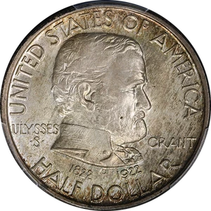 1922 Grant No Star Commem Half Dollar PCGS MS66 Great Eye Appeal Strong Strike - Picture 1 of 4