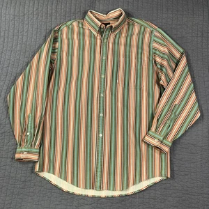 Vintage J.Crew Oarsman Shirt Men Medium Blue Pink Striped Corduroy Button-Down - Picture 1 of 23