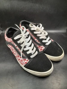 Vans Old Skool Mujer Reino Unido 5.5 Rojo Blanco Estampado en Bloque Zapatos de caña baja Unisex - Imagen 1 de 17