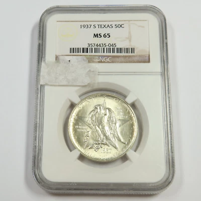 1937 S NGC MS65 - Silver Texas Commemorative Half Dollar 50c US Coin #53104A - Image 1 of 2