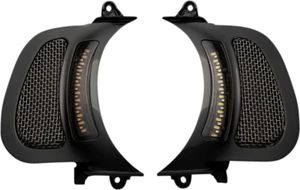 Custom Dynamics Black Vent Insert w/AW LED Lights Harley Road Glide FLTR 15-23 - Picture 1 of 3