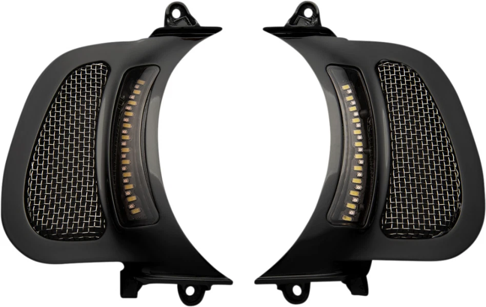 Custom Dynamics Black Vent Insert w/AW LED Lights Harley Road Glide FLTR 15-23 - Image 1 of 3