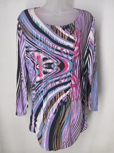 Peter Nygard Damen Top Größe L Langarm Mehrfarbig Bluse - Bild 1 von 6