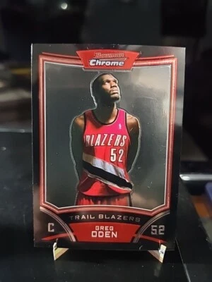 Tarjeta de baloncesto 2008-09 Bowman cromada Portland Trail Blazers #52 Greg Oden Foto 1 de 2