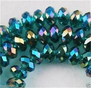 Wholesale crystal loose charm glass beads jewelry Hotel Pucon Green 4*6mm 297pcs