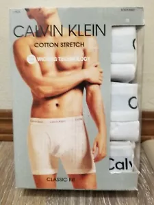 Calvin Klein Men's Cotton Stretch Boxer Brief Classic Fit 3 Pack SMALL White - Picture 1 of 8