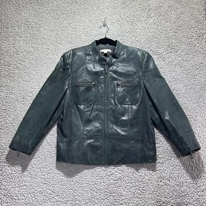 Caslon Moto Jacket Sz XL Green Brushed Faux Leather Full Zip Boho Mod Style Coat - Picture 1 of 8