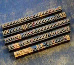 a-z letterpress printing blocks type vintage printer letter typography antique ° - Picture 1 of 2
