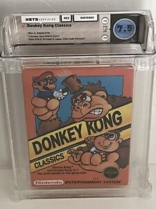 Donkey Kong Classics 1988 Nintendo NES WATA 7.5 Black Seal CIB Complete In Box