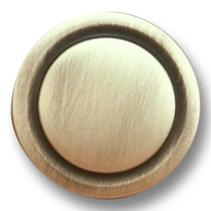 Round 25 Pack Antique Satin Brass Knob 1-1/4" diameter (No Screws) - Picture 1 of 1