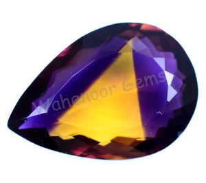 Flawless Natural Bi-Color Ametrine 13.20 Ct Pear Certified Untreated Gemstone - Picture 1 of 7