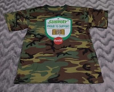 Camiseta Subway Para Hombres Talla L Verde Camuflada Nueva Tallada Pavo y Tocino USO Foto 1 de 4