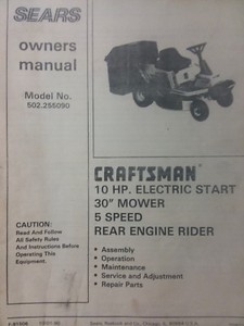 Craftsman Riding Lawn Mower Parts For Sale Ebay
