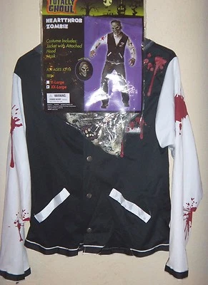 NUEVO CON ETIQUETAS HALLOWEEN CORAZÓN PALPITANTE ZOMBIE CHAQUETA MÁSCARA talla XL 12/16 ¡2 PIEZAS BRUTO! Foto 1 de 4