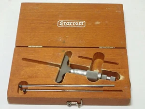 MEDIDOR DE PROFUNDIDAD STARRETT 449 MICRÓMETROS CON HOJA NO GIRATORIA RANGO DE 0-6" GRADO .0001 - Imagen 1 de 7