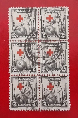 Bloque 2c 702 EE. UU. 1931 con par U-95 XF/S @ centro desplazado cruce Iowa línea de unión 2977 Foto 1 de 2