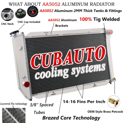 #CC390 Aluminum Radiator 3-ROW For 1972-79 75 78 Ford Thunderbird Elite Ranchero Foto 1 de 4