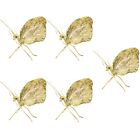  5 Count Alloy Big Butterfly Ornament Model Gold Table Decorations