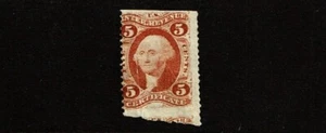 1862-71 Revenue1st Issue GWash 5c Red CERTIFICATE P-Perf Sc#R24b Unused See Note - Picture 1 of 1