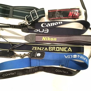 Lot De 7 Appareil Photo Col Sangles Japon Contax, Nikon, Z Bro, Minolta, Canon - Photo 1 sur 8