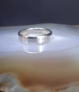 Ring Silber 925 Bandring klassisch elegant feine Rille 18mm zeitlos schön - Bild 1 von 7