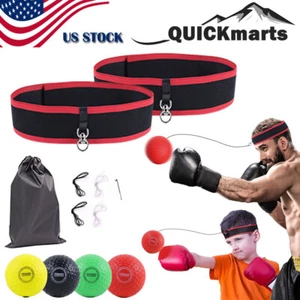 Boxing Fight Reflex Ball W/ Head Band Fr Reflex Speed Training Punching Exercise - Picture 1 of 11