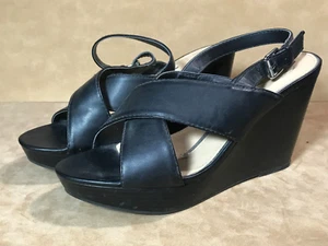 New Directions Wedge Sandal’s Size 8 Black Worn One Time - Picture 1 of 12