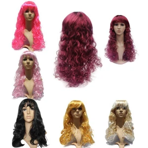 COSPLAY COSTUME FANCY DRESS WIGS LADIES FULL WIG PARTY SEXY LONG CURLY WOMEN’S - Picture 1 of 26