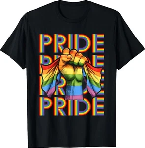Gay Pride Month LGBT Rainbow Fist LGBTQ Gay Pride T-Shirt S-3XL - Picture 1 of 4