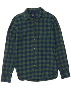 J. CREW Mens Slim Flannel Shirt Small Green Check Cotton AD03 - Picture 1 of 3