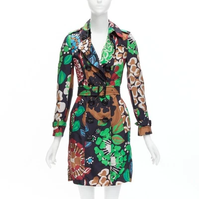 Gabardina BURBERRY PRORSUM Runway 100% seda estampado floral tropical UK2 XXS Foto 1 de 4